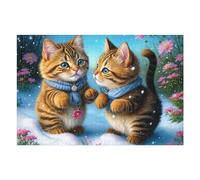 Casse-têtes pour Adultes 1000pcs(75x50cm) Winter Kitten Adventure Casse-têtes pour Adolescents Jeu De Réflexion Défi Difficile Activités Amusantes À La Maison 1000pcs(75x50cm)