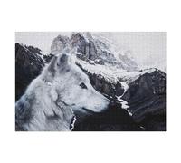 Casse-têtes pour Adultes 1000pcs(75x50cm) Wolf and Mountains Casse-têtes pour Adolescents Jeu De Réflexion Défi Difficile Activités Amusantes À La Maison 1000pcs(75x50cm)