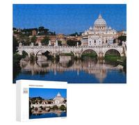 Casse-têtes pour Adultes 300 PCS Bridge Over Reflective Water with Dome in Background Casse-têtes pour Adultes - Jeu De Réflexion - Décoration Parfaite - Cadeaux d'anniversaire Et De Noël Uniques 300