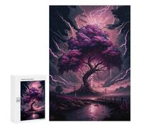 Casse-têtes pour Adultes 300 PCS Casse-têtes Thunderstorm with Lightning Strikes Casse-têtes pour Adultes Jeu De Réflexion Idée Cadeau Parfaite pour Toute La Famille 300 PCS