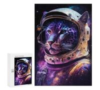 Casse-têtes pour Adultes 300 PCS Cosmic Leopard Astronaut Casse-têtes pour Adolescents : Améliore La Mémoire, Stimulant Et Amusant pour Toute La Famille 300 PCS