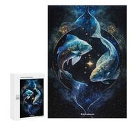 Casse-têtes pour Adultes 300 PCS Cosmic Pisces Duo Casse-têtes pour Adultes - Jeu De Réflexion - Décoration Parfaite - Cadeaux d'anniversaire Et De Noël Uniques 300 PCS