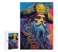 Casse-têtes pour Adultes 300 PCS Pirate with Skull Hat Casse-têtes pour Adultes - Jeu De Réflexion - Décoration Parfaite - Cadeaux d'anniversaire Et De Noël Uniques 300 PCS