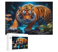 Casse-têtes pour Adultes 300 PCS Tiger in Amazon Rainforest-2 Casse-têtes pour Adultes - Jeu De Réflexion - Décoration Parfaite - Cadeaux d'anniversaire Et De Noël Uniques 300 PCS