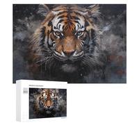 Casse-têtes pour Adultes 300 PCS Wild Tiger Portrait Artwork -5 Casse-têtes pour Adultes - Jeu De Réflexion - Décoration Parfaite - Cadeaux d'anniversaire Et De Noël Uniques 300 PCS