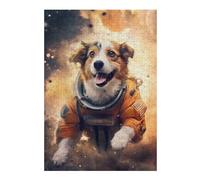 Casse-têtes pour Adultes 38x26cm/1000pcs A Dog Floating in Space Casse-têtes pour Adultes, Jeu De Réflexion pour Améliorer La Mémoire, Activités Amusantes À Faire À La Maison, 38x26cm/1000pcs