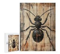 Casse-têtes pour Adultes 500 PCS Ant Painting on Wood Panel Minimal Nature Wall Art Casse-têtes pour Adultes : Un Jeu Pratique, Amusant Et Humoristique ! Idée Cadeau pour Noël Ou Un Anniversaire 500