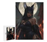 Casse-têtes pour Adultes 500 PCS Fox Ear Warrior Moonlit Night Casse-têtes pour Adolescents : Améliore La Mémoire, Stimulant Et Amusant pour Toute La Famille 500 PCS