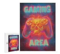 Casse-têtes pour Adultes 500 PCS Gaming Area Neon Sign-2 Casse-têtes pour Adolescents : Améliore La Mémoire, Stimulant Et Amusant pour Toute La Famille 500 PCS