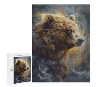 Casse-têtes pour Adultes 500 PCS Nature's Majesty Bear Portrait Casse-têtes pour Adolescents : Améliore La Mémoire, Stimulant Et Amusant pour Toute La Famille 500 PCS
