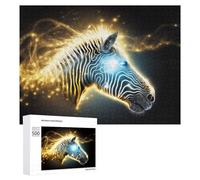 Casse-têtes pour Adultes 500 PCS Neon Zebra with Glowing Lines Casse-têtes pour Adultes - Jeu De Réflexion - Décoration Parfaite - Cadeaux d'anniversaire Et De Noël Uniques 500 PCS