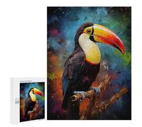 Casse-têtes pour Adultes 500 PCS Toucan Bird Art Print Casse-têtes pour Adolescents : Améliore La Mémoire, Stimulant Et Amusant pour Toute La Famille 500 PCS
