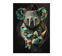 Casse-têtes pour Adultes 52x38cm/1000pcs Abstract Koalas Leaf Casse-têtes pour Adultes, Jeu De Réflexion pour Améliorer La Mémoire, Activités Amusantes À Faire À La Maison, 52x38cm/1000pcs