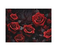 Casse-têtes pour Adultes 52x38cm/1000pcs Casse-têtes Gothic Red Rose Wallpaper Mural Casse-têtes pour Adultes, Jeu De Réflexion, Cadeau d'anniversaire, Cadeaux d'anniversaire Uniques 52x38cm/1000pcs