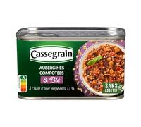 CASSEGRAIN - Aubergines Compotées et Blé Fondant - Recette Originale - la boite de 375g - Le Lot De 4