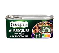 CASSEGRAIN - Aubergines Cuisinées à la Provençale Tomate et Basilic - la boîte de 185g - Le Lot De 4