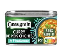 CASSEGRAIN - Curry de Pois Chiches à l'Indienne au Lait de Coco - Recette Gourmande - la boîte de 430g - Le Lot De 4
