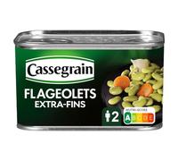 CASSEGRAIN - Flageolets Préparés - Flageolet Extra-Fins & Carottes - Nutri-Score A - Emballage 100% Recyclable - Boîte de Conserve 400 g