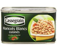 Cassegrain Haricots Blancs cuisinés Carottes et Laurier la boîte de 400 g - Lot de 4