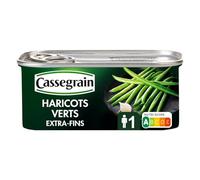 CASSEGRAIN Haricots Verts Extra-Fins 110g - Légumes Cuisinés avec Oignon Grelot, Saveur Authentique du Terroir - Lot de 4