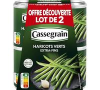 CASSEGRAIN Haricots verts extra-fins cueillis et rangés main 2 x 220 g