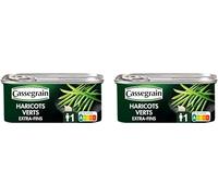 CASSEGRAIN - Haricots Verts Extra-fins (Lot de 2) | Cueillis & Rangés à la Main - Nutri-Score A - Emballage 100% Recyclable - Boîte de Conserve 110 g
