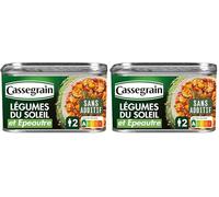 CASSEGRAIN - Légumes du Soleil & Epeautre - Huile d'Olive Vierge Extra 4,7% - Sans Additif - Nutri-Score A - Emballage 100% Recyclable - Boîte de Conserve de 375 g (Lot de 2)