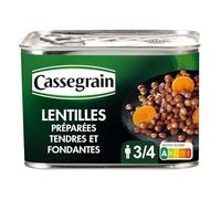 CASSEGRAIN Lentilles Cuisinées Aux Oignons Et Carottes - Recette Gourmande 460G - Idéal pour vos Plats Cuisinés - Une Source de Protéines et de Fibres S - Lot De 4 - Vendu Par Lot