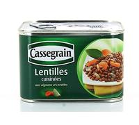 CASSEGRAIN - Lentilles Cuisinées Savoureuses aux Oignons et Carottes, 460g - Lot de 4