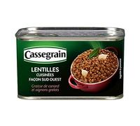 CASSEGRAIN - Lentilles Façon Sud-Ouest Graisse De Canard Oignons Grelots 410G - Lot De 3