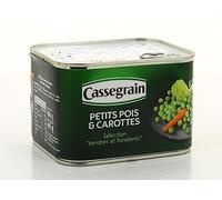 CASSEGRAIN - Petits Pois et Carottes Extra-Fins Cuisinés à l'Étouffée, 465g, Saveur Authentique et Prêts à l'emploi