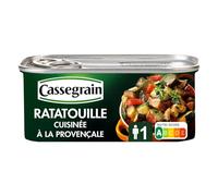 CASSEGRAIN Ratatouille cuisinée à la provençale - Légumes du soleil en dés, bocal 185 g - Nutri-Score A - Prêt à déguster chaud ou froid - Lot de 4