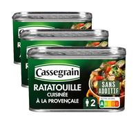 CASSEGRAIN - Ratatouille Cuisinée à la Provençale - Légumes du Soleil, Huile d'Olive Vierge Extra 1,5%, Thym - Sans Additif - Nutri-Score A - Emballage 100% Recyclable - 375 g (Lot de 3)