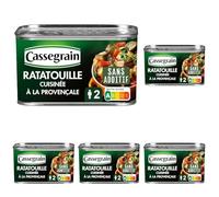 CASSEGRAIN - Ratatouille Cuisinée à la Provençale - Légumes du Soleil, Huile d'Olive Vierge Extra 1,5%, Thym - Sans Additif - Nutri-Score A - Emballage 100% Recyclable - 375 g (Lot de 5)