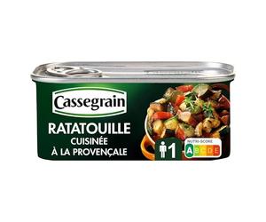 CASSEGRAIN - Ratatouille Cuisinée À La Provençale - Savourez une spécialité provençale maison en conserve de légumes de 185 g. - le Lot De 4