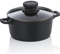 Casserole, 1.0 L, avec couvercle, noir, anti-adhésive, sans PFAS/PTFE, fonte d'aluminium - Kela | Atura