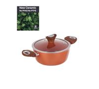 Casserole 20 cm avec couvercle saumon New Ceramic