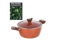 Casserole 24 cm avec couvercle saumon New Ceramic, Rosa