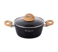 Casserole 24 cm, revêtement intérieur antiadhésif en céramique, alliage d'aluminium, couvercle en verre trempé, Osaka OuiChef