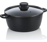 Casserole, 3,2 L, avec couvercle, noir, anti-adhésive, sans PFAS/PTFE, fonte d'aluminium - Kela | Atura