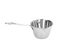 Casserole à beurre en acier inoxydable 304, 120 ml, épaisse, à chauffage rapide, chauffe-lait, 2 becs verseurs latéraux, rangement suspendu, facile à nettoyer, pour sirops,