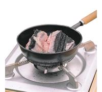 Casserole à charbon pour barbecue, panier de démarrage au charbon de bois | -feu à charbon avec poignée en bois, brûleur à fond de pot creux, démarreur de barbecue pour barbecue en plein air