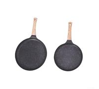 Casserole à crêpes à mille couches en aluminium anti-adhésif pour un design léger, facile à nettoyer, compatible avec cuisinière à induction, plaque à pizza à fond plat, noir, plusieurs tailles