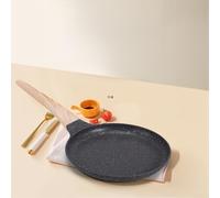 Casserole à crêpes mille couches en aluminium avec fond plat pour cuisinière à induction, plaque à pizza pour le petit déjeuner et les tâches de cuisine quotidiennes (20 cm)