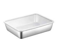 Casserole à gâteau en acier inoxydable Pouser avec couvercle Rectangle Cake Hournure Rôtir du lave-vaisselle Boîte de rangement d'aliments sûrs Lasagne 9.8x7.9x2.2