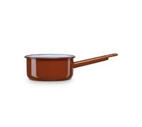 briebe Casserole de cuisine en acier émaillé 14 cm, bouilloire vitrée avec poignée, convient pour induction, vitrocéramique, feu, gaz, four, terre vintage marron tuile