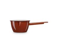 Casserole à Lait, Acier Emaillé 18cm, Bouilloire Poignée 2,15L Induction Vintage Terra Marron