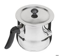 Casserole à Lait avec Sifflet et Couvercle 1,5L en Acier Inoxydable, Pot à lait, Marmite à lait, Double paroi, Pour Induction et