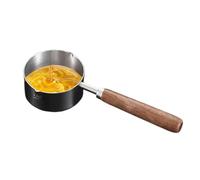 Casserole à Lait - Casserole en Acier Inoxydable 304, Plat pour à Induction, Mini Casserolee Antiadhésive à Manche Unique, Cuisine Maison, Acier Épais & Manche Bois, 125ml/250ml