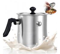 Casserole à lait de 1,5 l avec couvercle à double paroi pour induction et sifflet à double paroi en acier inoxydable pour le bain d'eau et le gaz électrique
